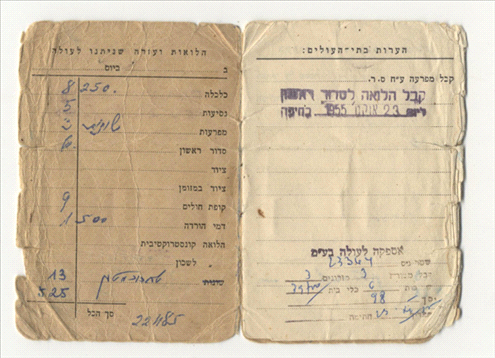 Immigration certificate of Yechiel and Esther Bar Asher_3